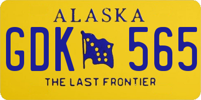 AK license plate GDK565