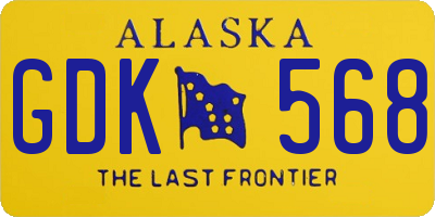 AK license plate GDK568