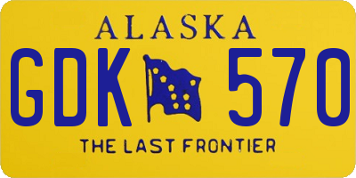 AK license plate GDK570