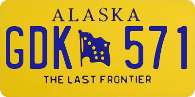 AK license plate GDK571
