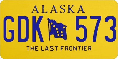 AK license plate GDK573