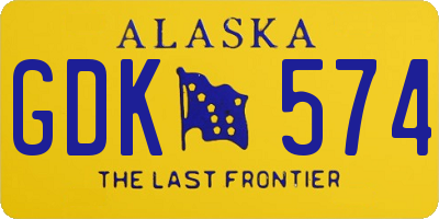 AK license plate GDK574