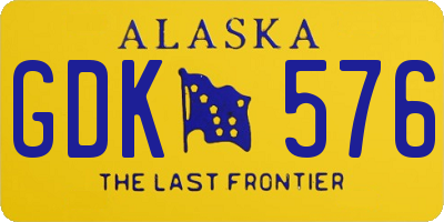 AK license plate GDK576