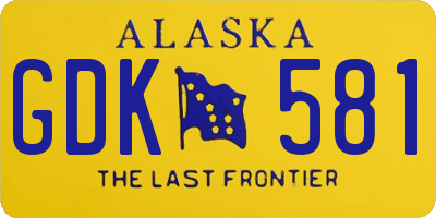 AK license plate GDK581