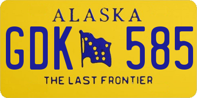 AK license plate GDK585