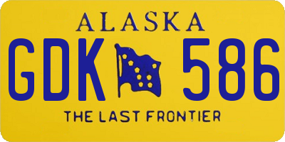 AK license plate GDK586