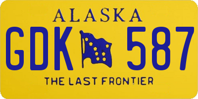 AK license plate GDK587