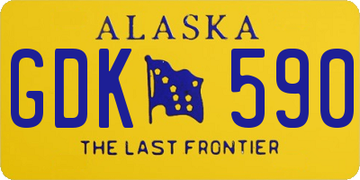 AK license plate GDK590