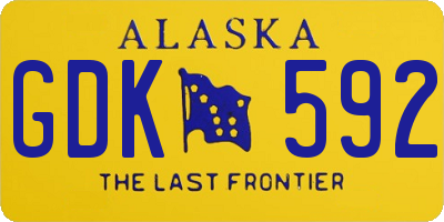 AK license plate GDK592