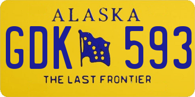 AK license plate GDK593