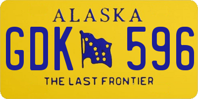 AK license plate GDK596