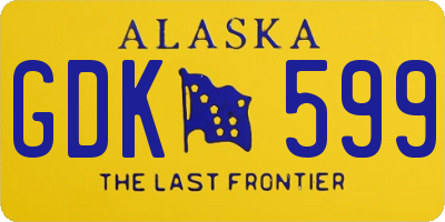 AK license plate GDK599