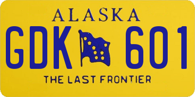 AK license plate GDK601