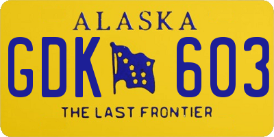 AK license plate GDK603