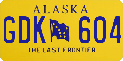AK license plate GDK604