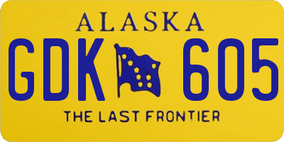 AK license plate GDK605