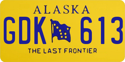 AK license plate GDK613