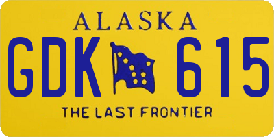 AK license plate GDK615