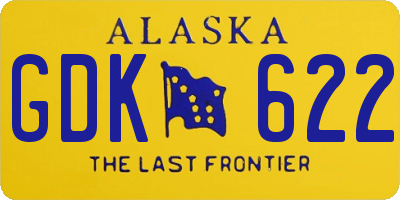 AK license plate GDK622