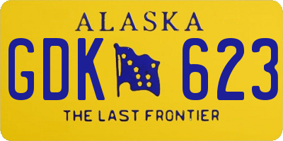 AK license plate GDK623