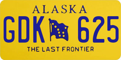 AK license plate GDK625