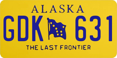 AK license plate GDK631