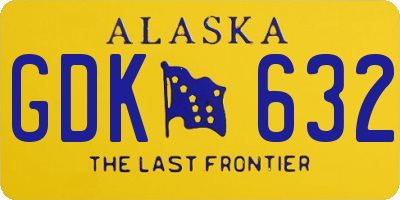 AK license plate GDK632