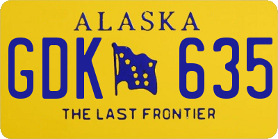 AK license plate GDK635