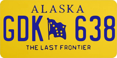 AK license plate GDK638