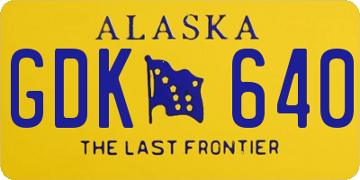 AK license plate GDK640