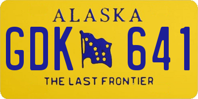 AK license plate GDK641