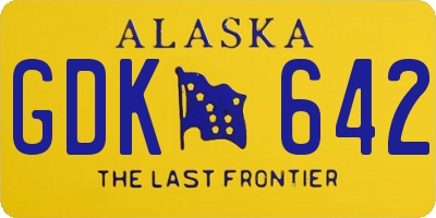 AK license plate GDK642