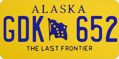 AK license plate GDK652