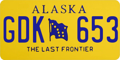 AK license plate GDK653