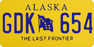 AK license plate GDK654