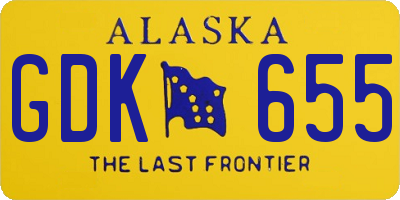 AK license plate GDK655