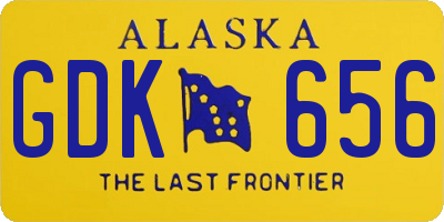 AK license plate GDK656