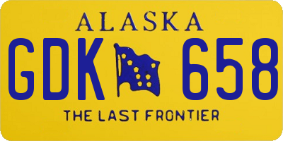 AK license plate GDK658