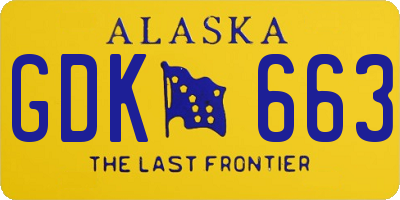 AK license plate GDK663