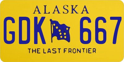 AK license plate GDK667