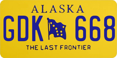 AK license plate GDK668