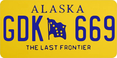 AK license plate GDK669