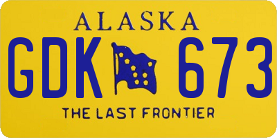 AK license plate GDK673