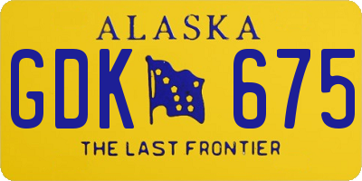 AK license plate GDK675