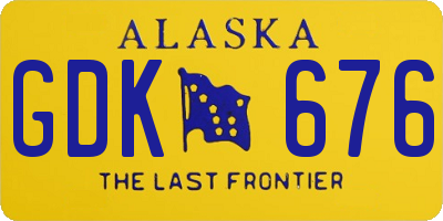 AK license plate GDK676
