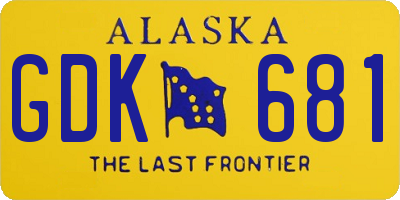 AK license plate GDK681
