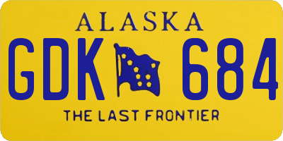 AK license plate GDK684