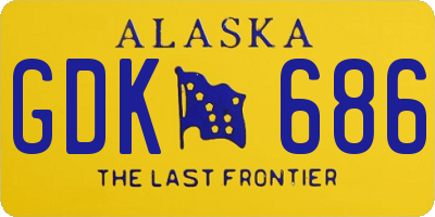 AK license plate GDK686