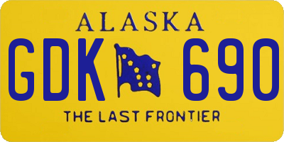 AK license plate GDK690
