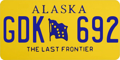 AK license plate GDK692